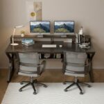 TEKAVO Qri Computer Table for Home Pc | Office Table for Home | Lower Shelf & Moniter Riser, Laptop Table, Worktable, Study Table, Workstation | Black Wood, Metal, (150 Cm x 60 Cm) - DIY - Image 4