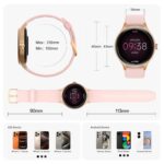 Smart Watch for Women,1.57inch AMOLED Touchscreen Fitness Watch for iPhone & Android,Heart Rate/Sp02/Sleep Monitor,110+ Sport Modes IP68 Waterproof Bluetooth Calls,2 Bands (Pink, 1.57) - Image 9