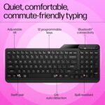HP 460 Multi-Device Bluetooth Keyboard,Multi-OS,Slim Design(Full numpad),Upto 12 programmable Shortcut Keys, 2 AAA Batteries for 24 Months of Productivity,AES encrypted,3 Year Warranty(7N7B8AA) - Image 7