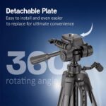 360 Degree, Aluminum Tripod Lightweight Camera & Mobile Tripod Stand with Carry Bag and Phone Holder Mount - Image 4