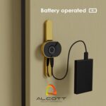 ALCOTT Zinc Fingerprint Smart Biometric Cabinet Lock, Safety Electric Drawer Wardrobe Lock, Digital Furniture Privacy Lock in Gold PVD, Long Round - Image 4