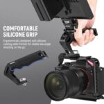 NEEWER Camera Top Handle with 3/8" ARRI Locating Pins, Comfort Silicone Grip with 1/4" 3/8" Threads and 3 Cold Shoes, Compatible with SmallRig Handles Camera Cages Video Rigs, CA007 - Image 6