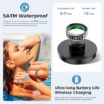Smart Ring with Display - Heart Rate, Sleep Insights, Fitness Ring for Men & Women - IP68 Waterproof, Gesture Control, Long Battery Silver #09 - Image 6