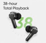 Original Earbuds for realme Buds T200x Wireless Sound Companion Powered by 12.4mm Dynamic Audio Driver, 25dB ANC Capability (Black) - Image 6