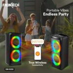 FRONTECH Multimedia Party Speaker | 20W Output | Dual 4" Drivers | RGB Light Tower Design | Bluetooth 5.0 | 2400mAh Battery | TWS, FM, USB, AUX, MIC | Portable Speaker | 1 Year Warranty (SW-0250) - Image 3