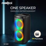 FRONTECH Multimedia Party Speaker | 20W Output | Dual 4" Drivers | RGB Light Tower Design | Bluetooth 5.0 | 2400mAh Battery | TWS, FM, USB, AUX, MIC | Portable Speaker | 1 Year Warranty (SW-0250) - Image 5
