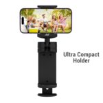Ant Clip-On Mobile Phone Holder Stand for Table/Desk/Bed/Travel, 360° Rotating Adjustable Clamp Mount, Pocket Size Lightweight Foldable Stand, Compatible with 4–6.9 Inch Smartphones (Black) - Image 6