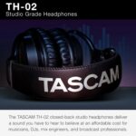 TASCAM TH02-B Closed-Back Stylish Headphone, Black - Image 3