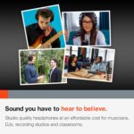 TASCAM TH02-B Closed-Back Stylish Headphone, Black - Image 5