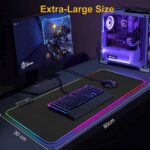 RGB Gaming Mouse Pad Large Extended Soft LED Mouse Pad with 14 Lighting Modes Non-Slip Rubber Base Waterproof Desk Mat for Computer Laptop Keyboard 80 x 30cm Gamer Accessories - Image 3