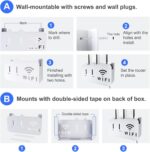 Wall Router Holder Case, No-Drill Wall Mounted Router Organizer Box, Self-Adhesive Peel & Stick WiFi Storage Case for Home Decor and Cable Organization - Image 4