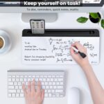 Varhomax Glass Desk Whiteboard with Storage, Desktop Organizer to-do List Memo Notepad Dry Erase White Board for Home Office and School Supplies (Black&White) - Image 3