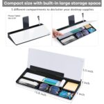 Varhomax Glass Desk Whiteboard with Storage, Desktop Organizer to-do List Memo Notepad Dry Erase White Board for Home Office and School Supplies (Black&White) - Image 4