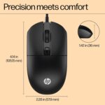 HP M070 Ergonomic Wired Mouse/ 1.5M USB Cable/Optical Engine/Accurate Positioning/ 1600 DPI with Adjustable DPI 1000-1200/1 Year Warranty - Image 3
