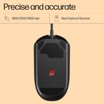 HP M070 Ergonomic Wired Mouse/ 1.5M USB Cable/Optical Engine/Accurate Positioning/ 1600 DPI with Adjustable DPI 1000-1200/1 Year Warranty - Image 6