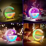 Plastic Atmosphere Lamp with Wireless Mobile Charger, LED Table Light with Bluetooth Speaker & FM Radio, Color Changing Rechargeable Desk Light for Bedroom Living Room - Image 7