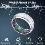 Smart Ring for Women Men - Fitness Ring with Sleep & Step Tracker | Waterproof Health Ring with Heart Rate Monitor, Compatible with iOS & Android, No App Subscription (Silver, 11) - Image 8