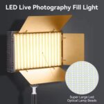 Photography Lighting Bi-Color 60W (Pro-800-1150 LED) with Barn Door 14" Panel LED Video Light, 7 Feet Adjustable Metal Tripod & Clamp, Light for Video/Photo/Live Streaming - Image 4