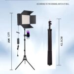 Photography Lighting Bi-Color 60W (Pro-800-1150 LED) with Barn Door 14" Panel LED Video Light, 7 Feet Adjustable Metal Tripod & Clamp, Light for Video/Photo/Live Streaming - Image 7