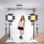 Photography Lighting Bi-Color 60W (Pro-800-1150 LED) with Barn Door 14" Panel LED Video Light, 7 Feet Adjustable Metal Tripod & Clamp, Light for Video/Photo/Live Streaming - Image 8