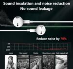 Original Earphone for iPhone 15/15 Pro/16/16 Pro/17 Pro/Air | Wired Type-C Stereo Sound with Deep Bass & Noise Isolation Mic - Image 8