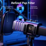 TONOR USB Gaming Microphone, RGB Streaming Microfono Set, PC Podcast Recording Computer Mic for PS4/5, Discord, Twitch, Cardioid Condenser Mic with Adjustable Boom Arm Stand TC30S+ - Image 6
