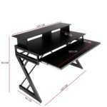 TEKAVO Banin Music Studio Desk | Monitor Riser with Keyboard Tray | Workstation, Laptop PC Computer, Gaming, Music Instrument Table for Music Producers | Black Wood | Metal (120Cm x 60Cm) | DIY - Image 3