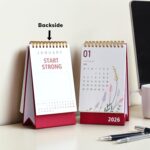 2026 Desk Calendar - Standing Flip 2026 Desktop Calendar with Thick Paper Size : 6 x 4 inch for Office,School,Family Gold Wiro (multicolor) - Image 3