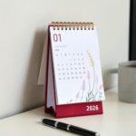 2026 Desk Calendar - Standing Flip 2026 Desktop Calendar with Thick Paper Size : 6 x 4 inch for Office,School,Family Gold Wiro (multicolor) - Image 4