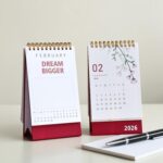 2026 Desk Calendar - Standing Flip 2026 Desktop Calendar with Thick Paper Size : 6 x 4 inch for Office,School,Family Gold Wiro (multicolor) - Image 5