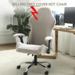 HOKIPO Gaming Chair Cover Elastic Jacquard Computer Rotating Chair Seat Covers Slipcover, Taupe Brown (NEW-AR-5366-KHK) - Image 3