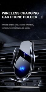 Wireless Car Charger,15 W Qi Charging, Automatic Sensor Auto-Clamping Car Phone Holder, Windshield Dashboard Air Vent Phone Mount,Compatible for iPhone, Xiaomi, Google, Honor,Oppo,etc - Image 5