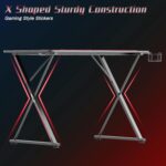 EUREKA ERGONOMIC 39 Inch Gaming Desk for Small Spaces, X Shaped Computer Desk with Mouse Pad, Headphone Hook, Gaming Controller Stand, Cup Holder (Wood, Laminated) - Image 5