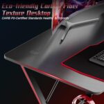 EUREKA ERGONOMIC 39 Inch Gaming Desk for Small Spaces, X Shaped Computer Desk with Mouse Pad, Headphone Hook, Gaming Controller Stand, Cup Holder (Wood, Laminated) - Image 6