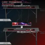 EUREKA ERGONOMIC 39 Inch Gaming Desk for Small Spaces, X Shaped Computer Desk with Mouse Pad, Headphone Hook, Gaming Controller Stand, Cup Holder (Wood, Laminated) - Image 7