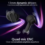 Philips TAT1050BK/94 Truly Wireless Earbuds with ANC, Quad Mic ENC, Up to 50 Hr Playtime, 13mm Neodymium Drivers, Multipoint, IPX5 Water Resistance, Fast Charging, Ultra Low Latency (Deep Black) - Image 7