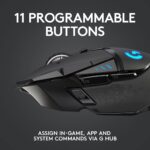 Logitech G502 Lightspeed Wireless Gaming Mouse, 25K Sensor, PowerPlay Compatible, RGB, Adjustable Weights, 11 Programmable Buttons, Long Battery Life, On-Board Memory, PC/Mac - Black - Image 3