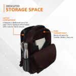 Amazon Basics Leather Laptop Backpack (15.6 Inch) | Water Resistant | Large Storage Compartments | Breathable Shoulder Straps | for Office, Travel or College (Brown) - Image 4