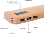 P3Brown10K 10,000mAh Power Bank with 3 USB Ports, Fast Charging Portable Charger for Smartphones, Tablets, Smartwatches – Brown - Image 4