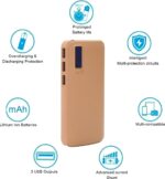 P3Brown10K 10,000mAh Power Bank with 3 USB Ports, Fast Charging Portable Charger for Smartphones, Tablets, Smartwatches – Brown - Image 5