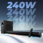ZEBRONICS Juke BAR 6100DWS PRO 240W with Multi Connectivity (BT 5.0 | HDMI (ARC) |Optical in | USB | AUX),Wireless Subwoofer,RGB LED Lights, Wall Mountable Sound Bar with Virtual 5.1 and LED Display - Image 3