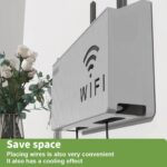 Wall Mounted WiFi Router Shelf with Cable Storage Box | Multi Purpose Wireless Router Holder | Power Strip Hanging Bracket | Home & Room Network Decor Shelf - Image 4