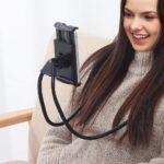 Cell Phone Holder Hanging on The Neck, 360° Rotation Flexible Mobile Phone Neck Holder, Lazy Phone Holder Mount for Smartphone, Mini-Tablet (Black) - Image 5