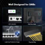YuLinca 10 Port Gigabit Ethernet Switch, 8 x 100/1000Mbps Ports, 2 Gigabit Uplink, Support Vlan, Metal Fanless Unmanaged Plug and Play - Image 5