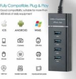 USB 3.0 Hub, 4-Port SuperSpeed Data Hub, Black - Image 3