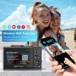 5K Digital Camera for Photography & Video – 75MP UHD Vlogging Camera with WiFi, Autofocus, 3" Flip Screen, 18X Zoom – Compact (Pro Kit, Black) - Image 6