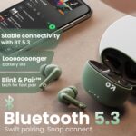 GOBOULT W20 Truly Wireless in Ear Earbuds with 35H Playtime, Zen™ ENC Mic, 45ms Low Latency, 13mm Bass Drivers, Type-C Fast Charging, Touch Controls, IPX5 Ear Buds TWS (Pine Green) - Image 7