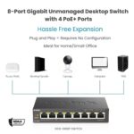D-Link DGS-1008P Ethernet Switch - 8 Port - 4 4 x 10/100/1000Base-T - 10/100/1000Base-T - Power Over Ethernet - Image 4