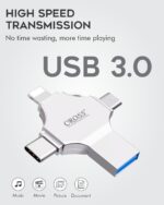 CROSS Pendrive 4 in 1 Flash Drive with Light-ning, Micro USB, USB A, Type-C Interface Mini Hangable PenDrive for iOS & Android Compatible with Phone, Pad, Android, PC (32, GB) - Image 4