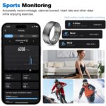 Smart Ring Health Tracker for Men/Women,Fitness Ring Sleep Tracker,Fast Charging for Long-Lasting Use,for Pedometer Exercise,Monitor Sleep, Heart Rate, Stress,Waterproof (Deep Gray, 10) - Image 4